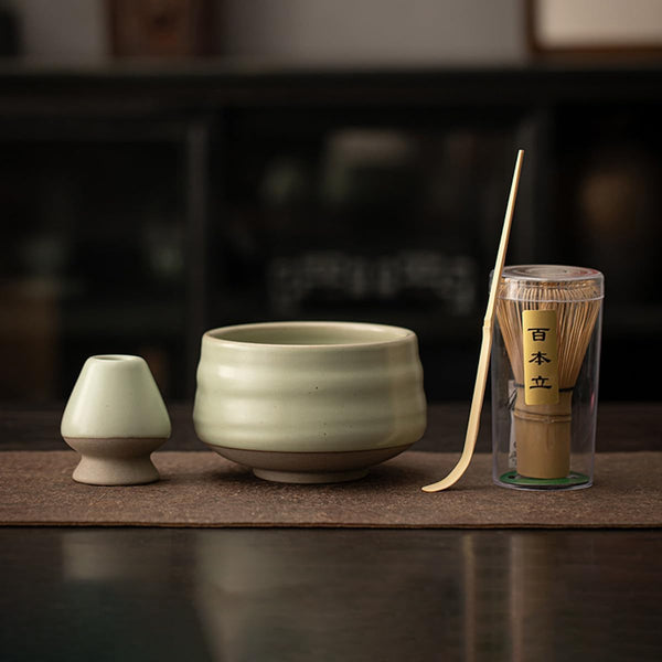 MIYUNO 抹茶セット お点前セット 茶道具 セット 4点セット 茶杓 茶筅 茶せん 百本立 茶筅立て くせ直し 初心者 お手入れも簡単 母の日 父の日 誕生日 贈り物