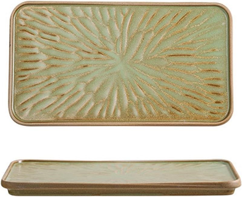 MIYUNNO 焼き物皿 和食器 刺身皿 陶器 長皿 磁器 皿 角皿 焼物皿 焼き魚皿 魚料理 レストラン 居酒屋 和風 おしゃれ 電子レンジ 食洗機対応 食器 お皿セット 1枚 カラー2 25.5x14x1.6cm