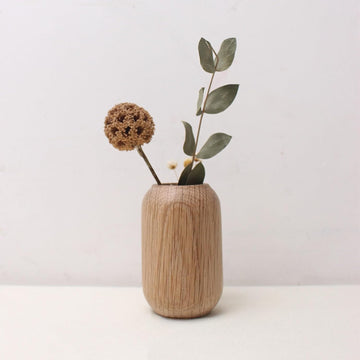 花瓶 木製 一輪挿し フラワーベース 小さい ミニサイズ 割れない flower vase おしゃれ 生け花 花器 インテリア飾り 寝室 造花用 装飾家の装飾 和風花瓶 (穴直径4.5cm、4.5*7cm)