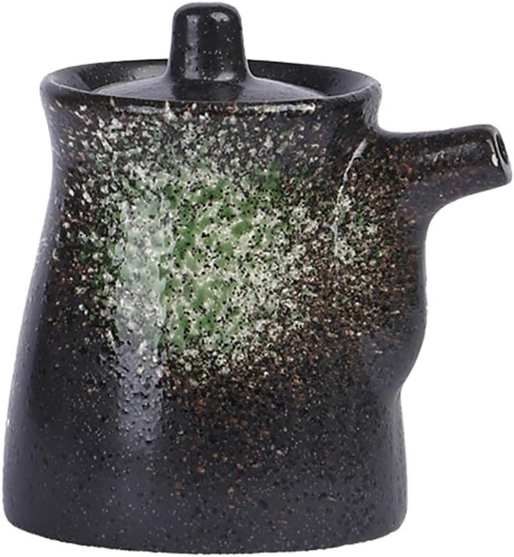 MIYUNO 陶器 醤油 醤油差し 陶器製 和風 ソース 調味料入れ しょうゆ差し おしゃれ ドレッシング ボトル 調味料ポット 和食器 料理 酢 油入れ オイル容器 料理用 サラダ 高温耐性 漏れ防止 200ml 食卓用 刺身 ラーメン プレゼント カラー4