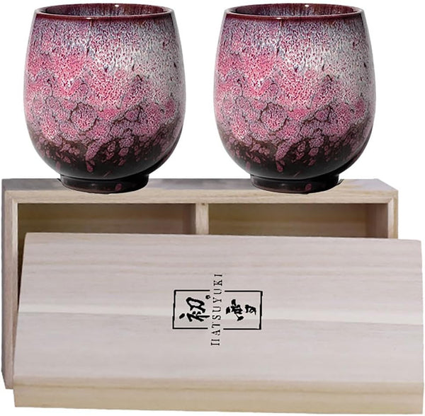 湯呑 山桜 2点セット 湯呑み 湯のみ 桜 直径7.5×高さ8.0cm 磁器 桜 断熱 ピンク 桃色 170ml おしゃれ 食器 和風 優雅 お茶 高級 さび お祝い プレゼント おすすめ