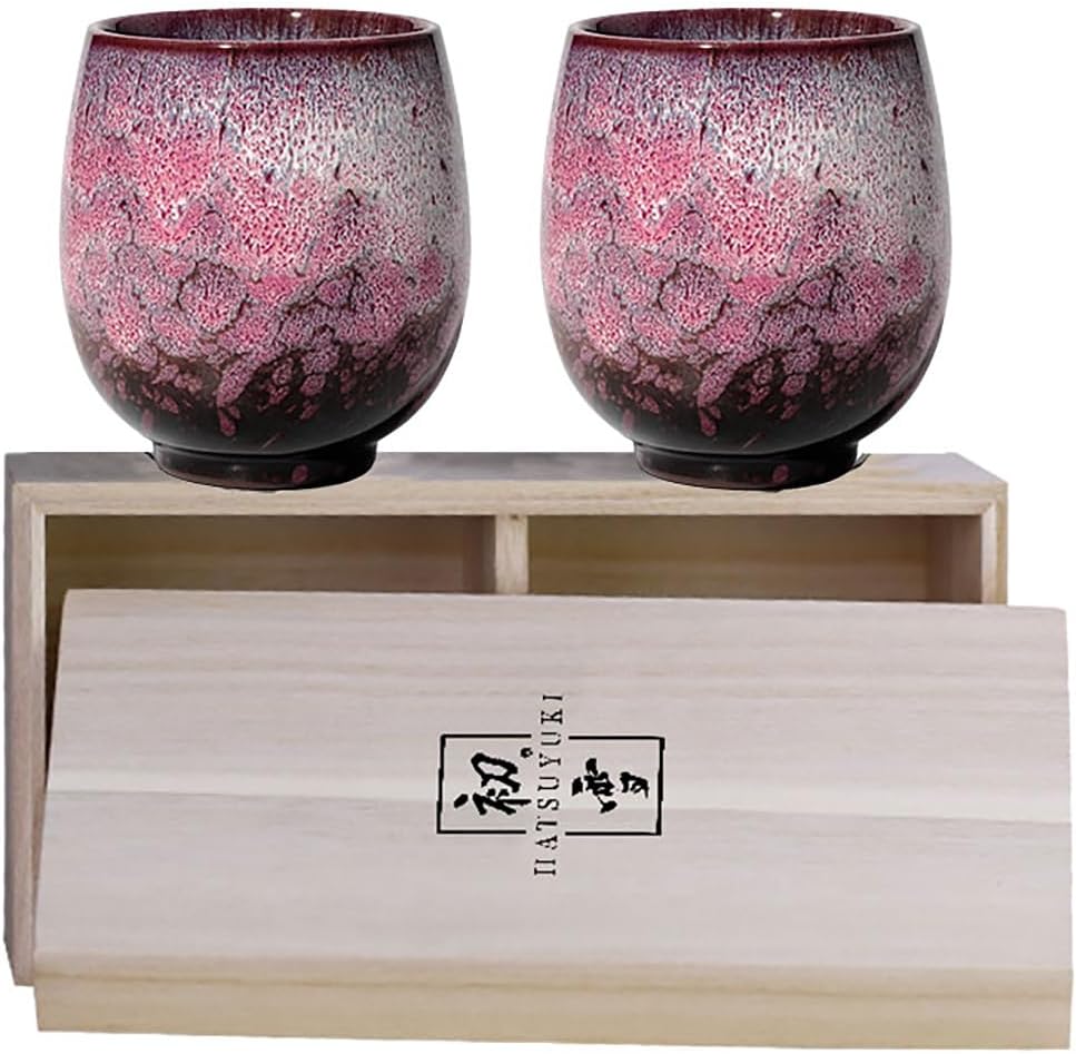 湯呑 山桜 2点セット 湯呑み 湯のみ 桜 直径7.5×高さ8.0cm 磁器 桜 断熱 ピンク 桃色 170ml おしゃれ 食器 和風 優雅 お茶 高級 さび お祝い プレゼント おすすめ