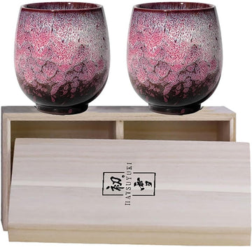 湯呑 山桜 2点セット 湯呑み 湯のみ 桜 直径7.5×高さ8.0cm 磁器 桜 断熱 ピンク 桃色 170ml おしゃれ 食器 和風 優雅 お茶 高級 さび お祝い プレゼント おすすめ