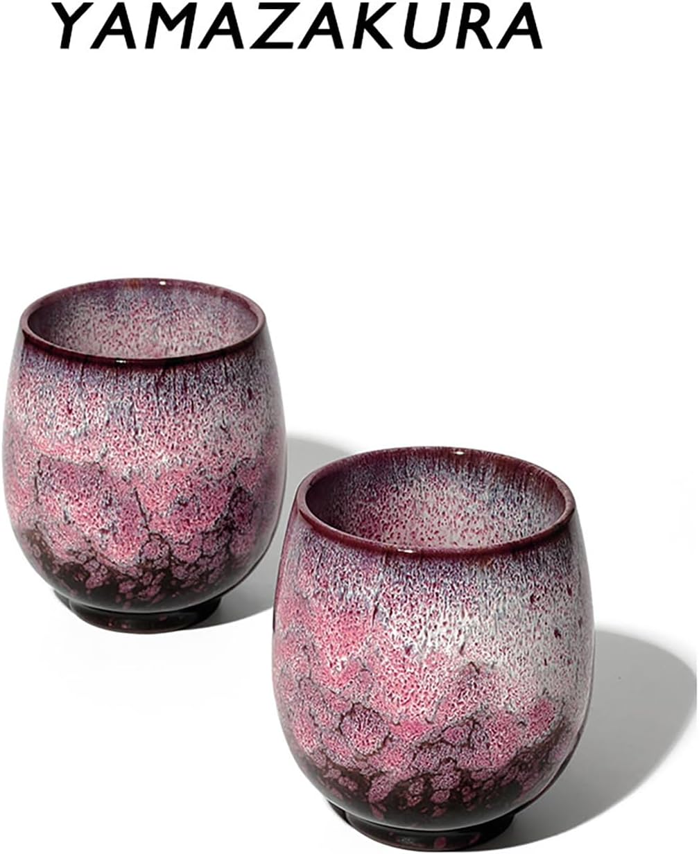 湯呑 山桜 2点セット 湯呑み 湯のみ 桜 直径7.5×高さ8.0cm 磁器 桜 断熱 ピンク 桃色 170ml おしゃれ 食器 和風 優雅 お茶 高級 さび お祝い プレゼント おすすめ