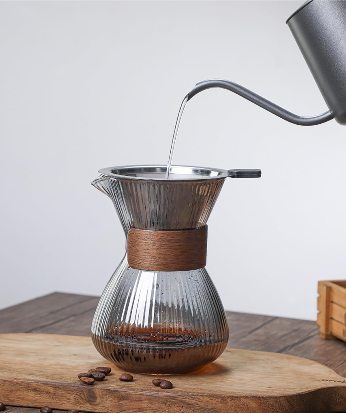 コーヒーサーバー 割れない ドリップコーヒーサーバー 大容量 コーヒードリッパー 耐熱ガラス 400ml 高ホウ素シリカガラス材料 ペーパーコーヒーフィルター不要 器具 コーヒーサーバーセット ハンドドリップ コーヒーカラフェ コーヒーサーバー 喫茶店 おしゃれ