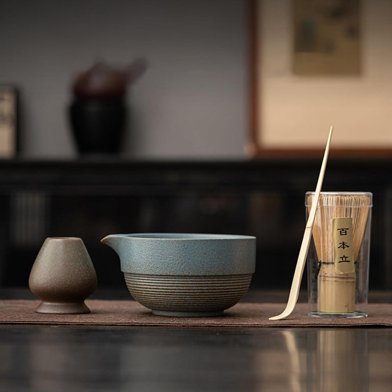 茶道具 セット お点前セット 抹茶セット 4点セット 茶杓 茶筅 茶せん 百本立 茶筅立て