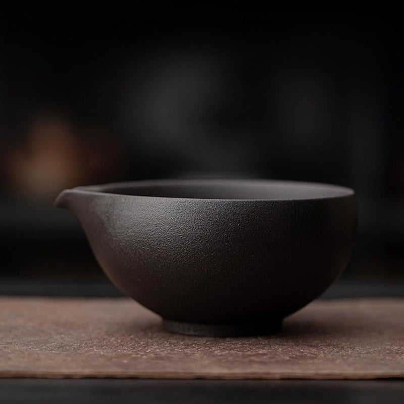 MIYUNO 抹茶セット 茶道具 初心者 自宅用 お点前セット 4点セット 陶器 抹茶茶碗 茶杓 茶筅 茶せん 百本立 茶筅立て くせ直し お手入れも簡単 母の日 父の日 誕生日 贈り物 おしゃれ ブラック 330ml