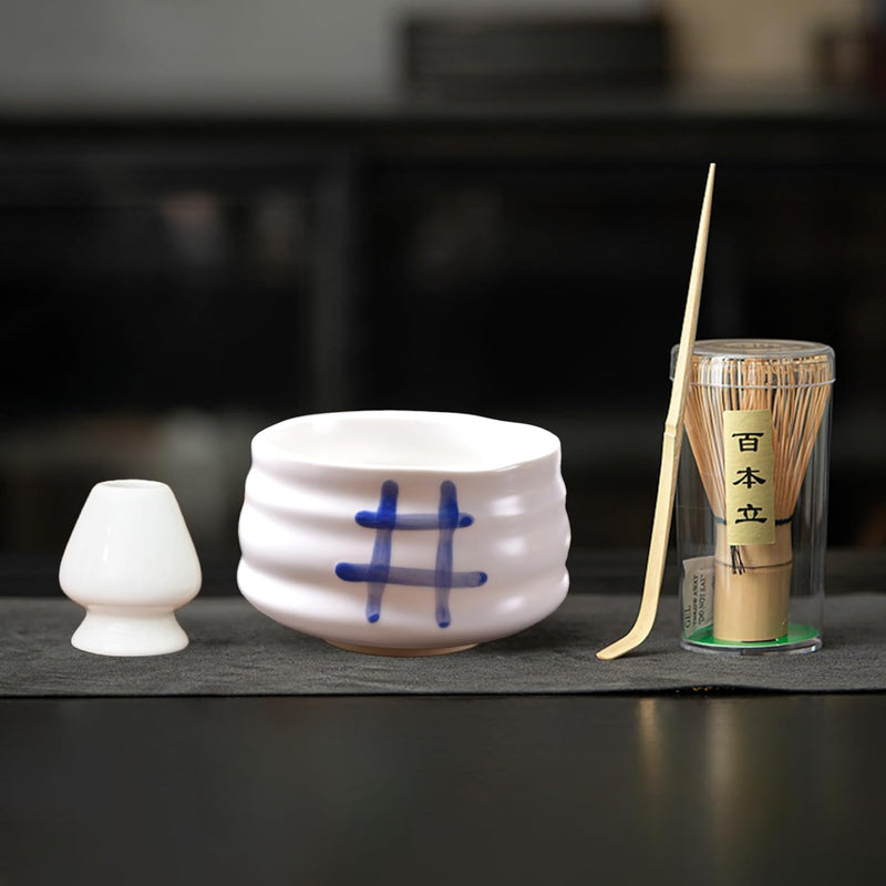 抹茶セット 初心者 お点前セット 茶道具 茶器 セット 4点セット 陶器 抹茶碗 茶杓 茶筅 茶せん 百本立 茶筅立て くせ直し お手入れも簡単 おうち時間グッズ 母の日 父の日 誕生日 贈り物 580ml グラデーショングリーン