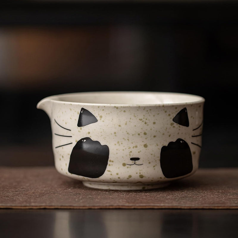 MIYUNO 抹茶茶碗 茶道具 抹茶セット お点前セット セット 道具 初心者 自宅用 matcha set 茶道 茶器 抹茶スターター おうち時間グッズ お手入れも簡単 持ち運び アウトドア 母の日 父の日 誕生日 贈り物 人気 おしゃれ かわいい 猫柄 500ml CJ101