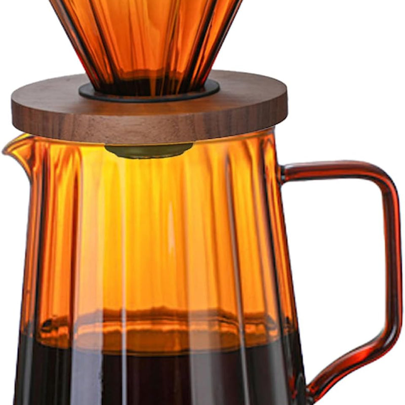 コーヒーサーバー 割れない 高ホウ素シリカガラス材料 耐熱ガラス 直火対応 耐寒性 ドリッパー 電子レンジ·食洗機対応 コーヒー用品 洗いやすい 多用途 家用 喫茶店 1~4杯用 550ml 透明