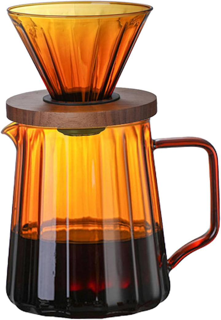 琥珀色2点セット（グレーコーヒードリッパー+グレーコーヒーサーバー550ml）