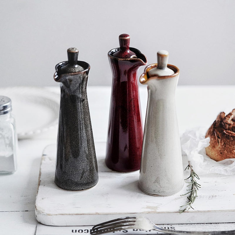 MIYUNO 陶器 醤油 醤油差し 陶器製 和食器 和風 ソース 調味料入れ しょうゆ差し おしゃれ ドレッシング ボトル 調味料ポット 料理 酢 油入れ オイル容器 料理用 サラダ 高温耐性 漏れ防止 120ml 食卓用 刺身 ラーメン プレゼント ブルー