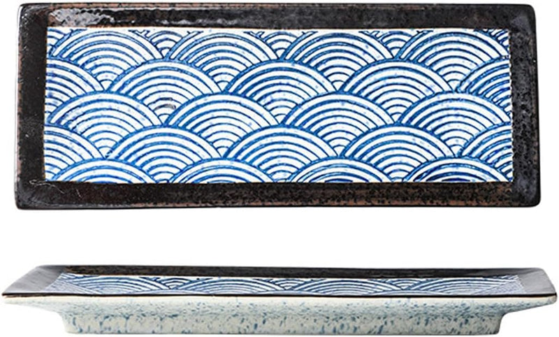 MIYUNNO 焼物皿 刺身皿 陶器 和食器 長皿 磁器 皿 角皿 焼き魚皿 焼き物皿 魚料理 レストラン 居酒屋 和風 おしゃれ 電子レンジ 食洗機対応 食器 お皿セット 5枚セット カラー1 26.5x10.5x2.4cm