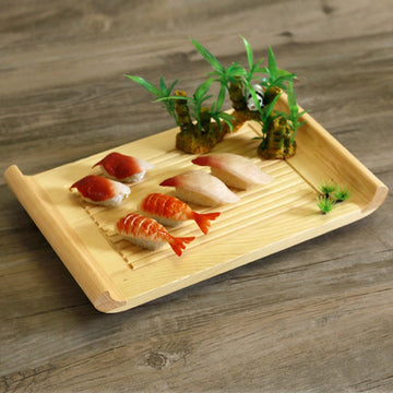 寿司下駄 寿司盛台 ランチプレート 食器 寿司 寿司皿 刺身盛台 和食 寿司プレート 盛器 刺身やお寿司の盛り付けに sushi 刺身盛り合わせ 業務用 飲食店 日本料理 高級料亭 宴会用 家庭用 白木製 42×25cm SSP17N