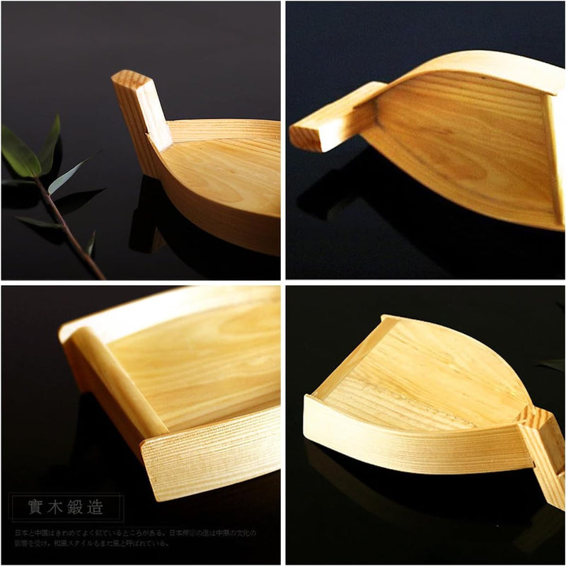 寿司ボート 舟盛り器 寿司船 寿司 寿司盛台 刺身盛台 和食 舟盛り 盛器 刺身やお寿司の盛り付けに 和風 sushi 刺身盛り合わせ 豪華 業務用 飲食店 日本料理 高級料亭 宴会用 家庭用 パイン材製 19cm
