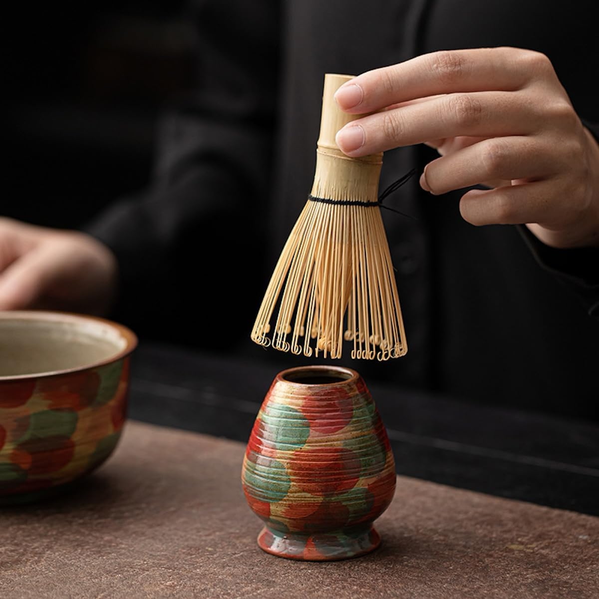 抹茶セット 抹茶 セット 自宅用 茶道具 初心者 4点セット お点前セット 抹茶 陶器 抹茶茶碗 注ぎ口付き 茶杓 茶せん 百本立 茶筅立て くせ直し 茶道セット matcha set for beginners お手入れも簡単 母の日 父の日 誕生日 贈り物 おしゃれ モネスタイル 330ml CJ121
