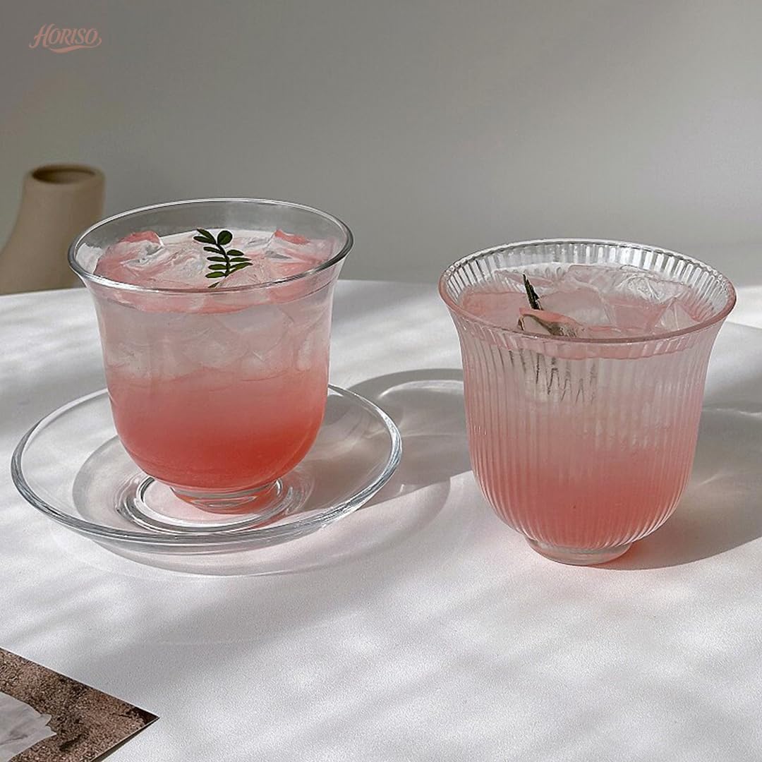 グラス おしゃれ カップ ガラス ガラスカップ＆ソーサーセット ティーカップ ティー コーヒーコ 酒グラス シンプル 耐熱 耐冷 プレゼント 食洗機対応 贈り物 お祝い