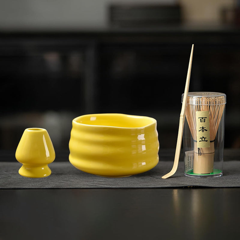 抹茶セット 初心者 お点前セット 茶道具 茶器 セット 4点セット 陶器 抹茶碗 茶杓 茶筅 茶せん 百本立 茶筅立て くせ直し お手入れも簡単 おうち時間グッズ 母の日 父の日 誕生日 贈り物 580ml グラデーショングリーン