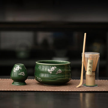 MIYUNO 抹茶 セット 抹茶セット 自宅用 茶道具 初心者 4点セット お点前セット 抹茶 陶器 抹茶茶碗 茶杓 茶せん 百本立 茶筅立て くせ直し 茶道セット matcha set for beginners お手入れも簡単 母の日 父の日 誕生日 贈り物セット おしゃれ グラデーションブルー 510ml CJ84