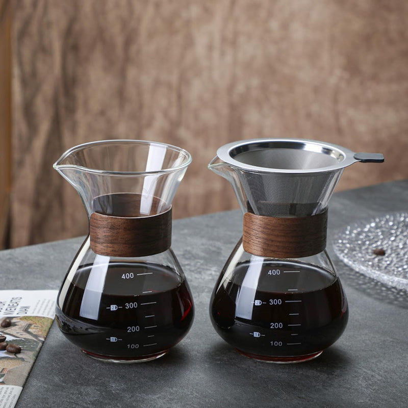 コーヒーサーバー 割れない 400ml 高ホウ素シリカガラス材料 目盛付き 直火対応 コーヒーポット 透明 電子レンジ 食洗機対応 コーヒー用品 使いやすい 洗いやすい 多用途 家用 喫茶店 1~3杯用