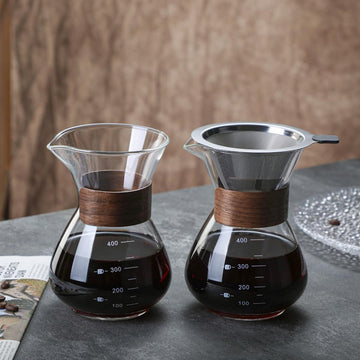 コーヒーサーバー 割れない 400ml 高ホウ素シリカガラス材料 目盛付き 直火対応 コーヒーポット 透明 電子レンジ 食洗機対応 コーヒー用品 使いやすい 洗いやすい 多用途 家用 喫茶店 1~3杯用