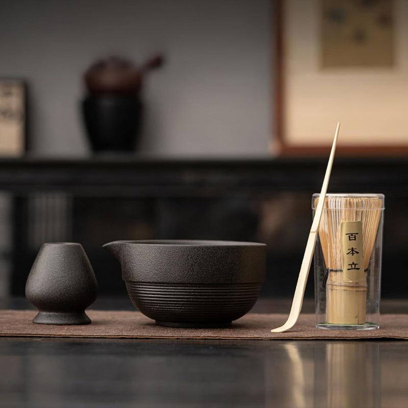 茶道具 セット お点前セット 抹茶セット 4点セット 茶杓 茶筅 茶せん 百本立 茶筅立て