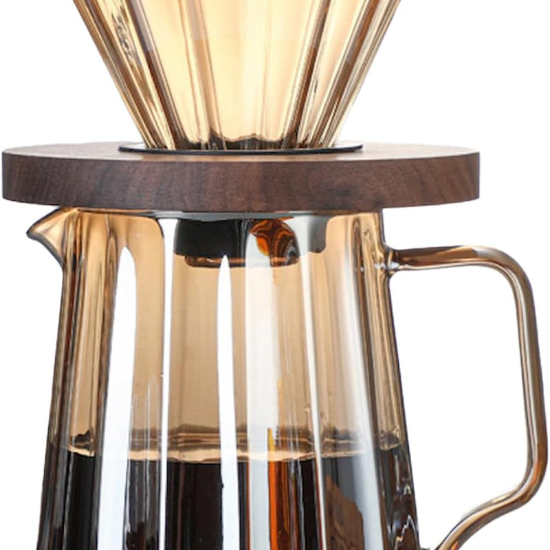 コーヒーサーバー 割れない 高ホウ素シリカガラス材料 耐熱ガラス 直火対応 耐寒性 ドリッパー 電子レンジ·食洗機対応 コーヒー用品 洗いやすい 多用途 家用 喫茶店 1~4杯用 550ml 透明
