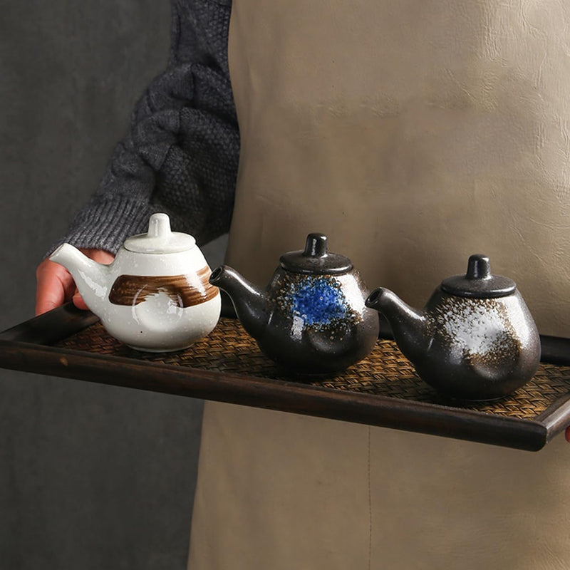 MIYUNO 醤油差し 陶器 醤油 陶器製 しょうゆ差し 和風 ソース 調味料入れ おしゃれ ドレッシング ボトル 調味料ポット 和食器 料理 酢 油入れ オイル容器 料理用 サラダ 高温耐性 漏れ防止 200ml 食卓用 刺身 ラーメン プレゼント カラー7