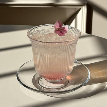 グラス おしゃれ カップ ガラス ガラスカップ＆ソーサーセット ティーカップ ティー コーヒーコ 酒グラス シンプル 耐熱 耐冷 プレゼント 食洗機対応 贈り物 お祝い