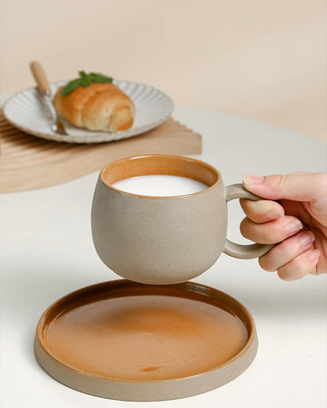 コーヒーカップ 陶器 ソーサー セット セラミック  250ml ピンク