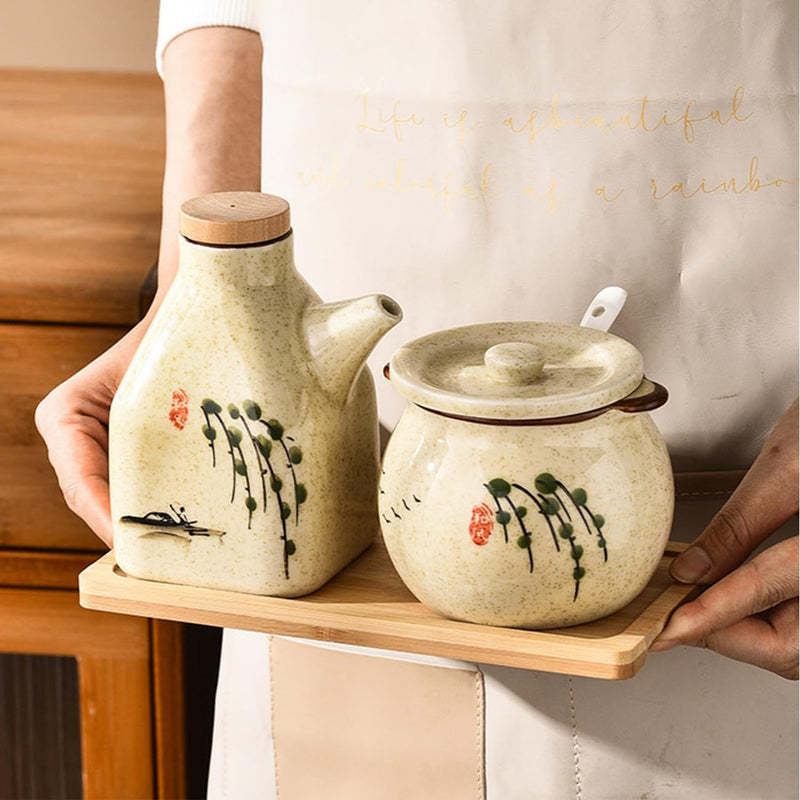 MIYUNO 醤油差し 陶器 しょうゆ差し 醤油 ソース 調味料入れ おしゃれ 陶器製 和風 ドレッシング ボトル 調味料ポット 和食器 料理 酢 油入れ オイル容器 料理用 サラダ 高温耐性 漏れ防止 食卓用 刺身 ラーメン プレゼント カラー1