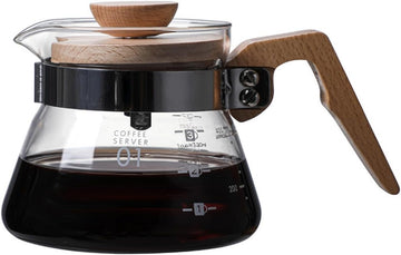 コーヒードリッパー ハンドドリップセット コーヒーサーバー 割れない 高ホウ素シリカガラス材料 耐熱ガラス 直火対応 耐寒性 透明 電子レンジ·食洗機対応 目盛り付き コーヒー用品 使いやすい 洗いやすい 多用途 家用 喫茶店 1~4杯用 600ml