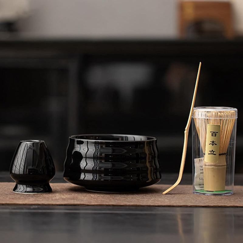 抹茶セット 初心者 お点前セット 茶道具 茶器 セット 4点セット 陶器 抹茶碗 茶杓 茶筅 茶せん 百本立 茶筅立て くせ直し お手入れも簡単 おうち時間グッズ 母の日 父の日 誕生日 贈り物 580ml グラデーショングリーン