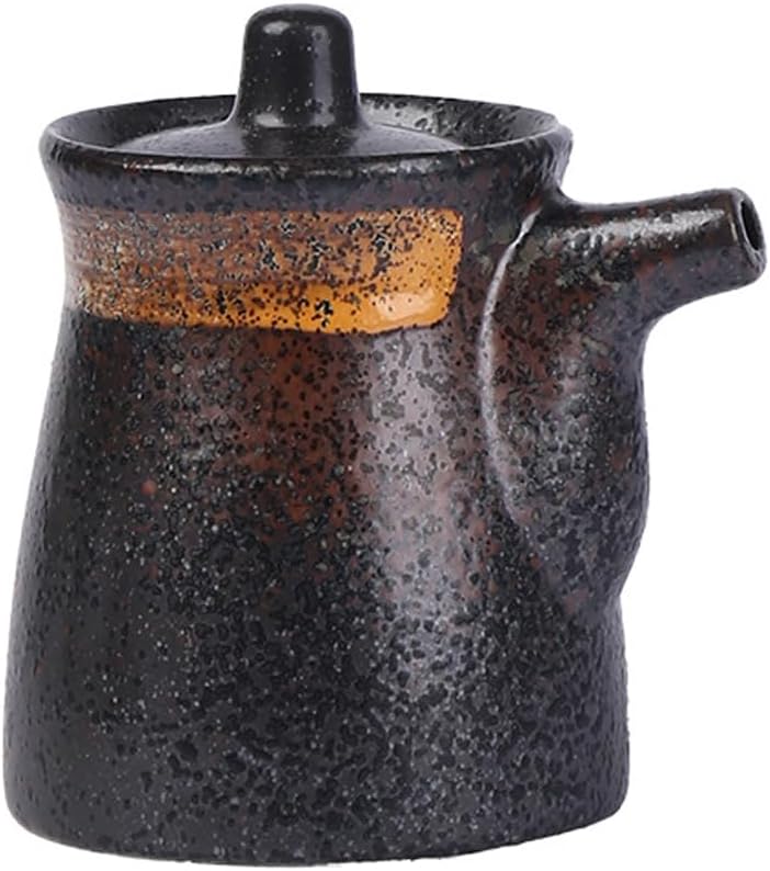 MIYUNO 陶器 醤油 醤油差し 陶器製 和風 ソース 調味料入れ しょうゆ差し おしゃれ ドレッシング ボトル 調味料ポット 和食器 料理 酢 油入れ オイル容器 料理用 サラダ 高温耐性 漏れ防止 200ml 食卓用 刺身 ラーメン プレゼント カラー4