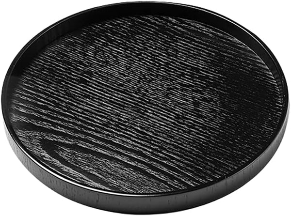 MIYUNOトレー 木製 茶席 お盆 丸型 トレイ ガラス 小物入れ 茶道具 茶托 おしゃれ 盛器 ガラス皿 小物入れ 茶道具 お皿 小皿 豆皿 カフェトレー ティートレー 茶器 急須置き 急須受台 お洒落 便利 家庭用 業務用