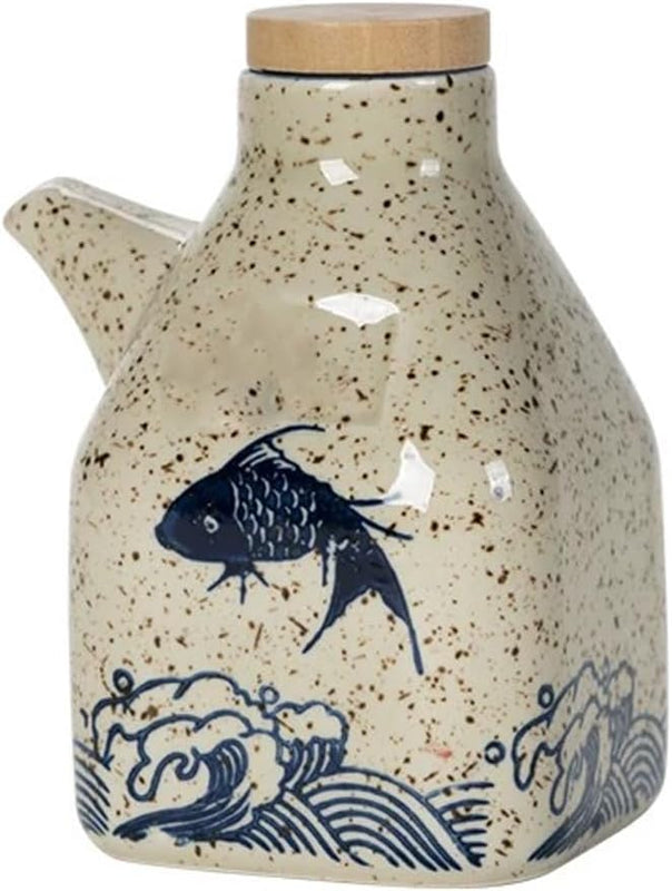 MIYUNO 醤油差し 陶器 しょうゆ差し 醤油 ソース 調味料入れ おしゃれ 陶器製 和風 ドレッシング ボトル 調味料ポット 和食器 料理 酢 油入れ オイル容器 料理用 サラダ 高温耐性 漏れ防止 食卓用 刺身 ラーメン プレゼント カラー1