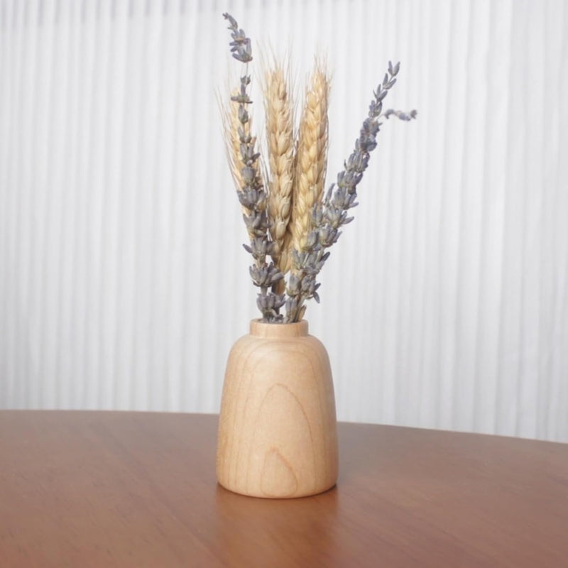 花瓶 木製 一輪挿し フラワーベース 小さい ミニサイズ 割れない flower vase おしゃれ 生け花 花器 インテリア飾り 寝室 造花用 装飾家の装飾 和風花瓶 (穴直径4.5cm、4.5*7cm)
