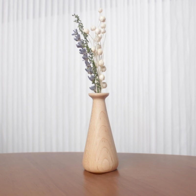 花瓶 木製 一輪挿し フラワーベース 小さい ミニサイズ 割れない flower vase おしゃれ 生け花 花器 インテリア飾り 寝室 造花用 装飾家の装飾 和風花瓶 (穴直径4.5cm、4.5*7cm)