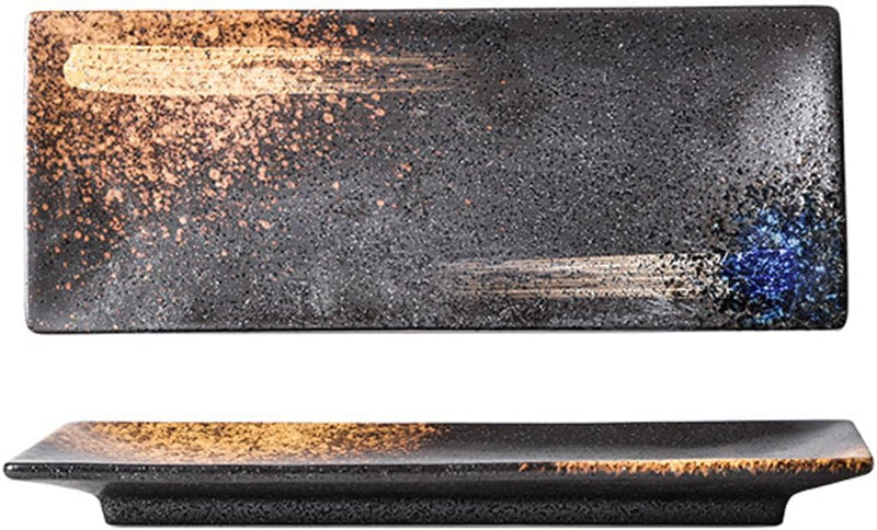 MIYUNNO 焼物皿 刺身皿 陶器 和食器 長皿 磁器 皿 角皿 焼き魚皿 焼き物皿 魚料理 レストラン 居酒屋 和風 おしゃれ 電子レンジ 食洗機対応 食器 お皿セット 5枚セット カラー1 26.5x10.5x2.4cm