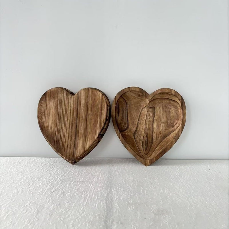 MIYUNO トレー 木製 茶席 お盆 おぼん 愛心の形 ハート 愛情 小物入れ 茶道具 茶托 盛器 お皿 小皿 豆皿 カフェ ティー 彼女 彼氏 結婚祝い プレゼント おしゃれ AIXN