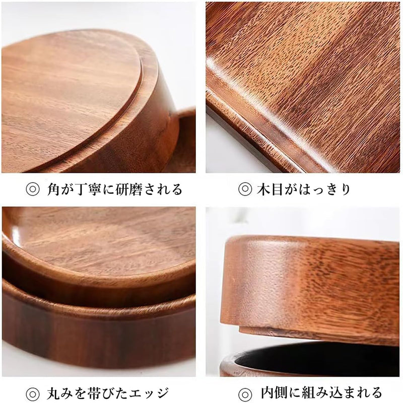 MIYUNO サラダボウルセット 無垢材 フルーツ スープ 料理用 木製ボウル キッチン用 フルーツトレー キャンディディッシュ お菓子 食卓にぴったり 木目 おしゃれ