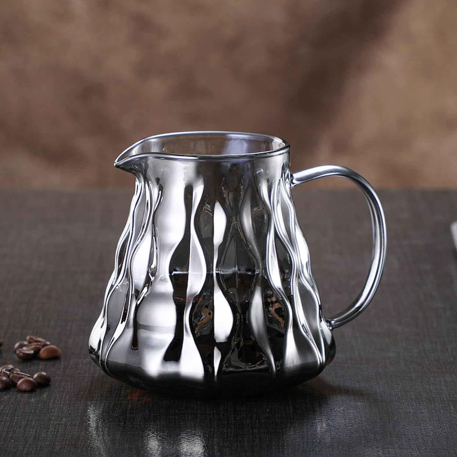 MIYUNO コーヒードリッパー,コーヒーサーバー コーヒードリッパー ハンドドリップセット コーヒーサーバー 割れない 高ホウ素シリカガラス材料 耐熱ガラス 直火対応 耐寒性 クルミ材 ドリッパー 電子レンジ·食洗機対応 コーヒー用品 使いやすい 洗いやすい 多用途 家用 喫茶店 1~4杯用 500ml グレー