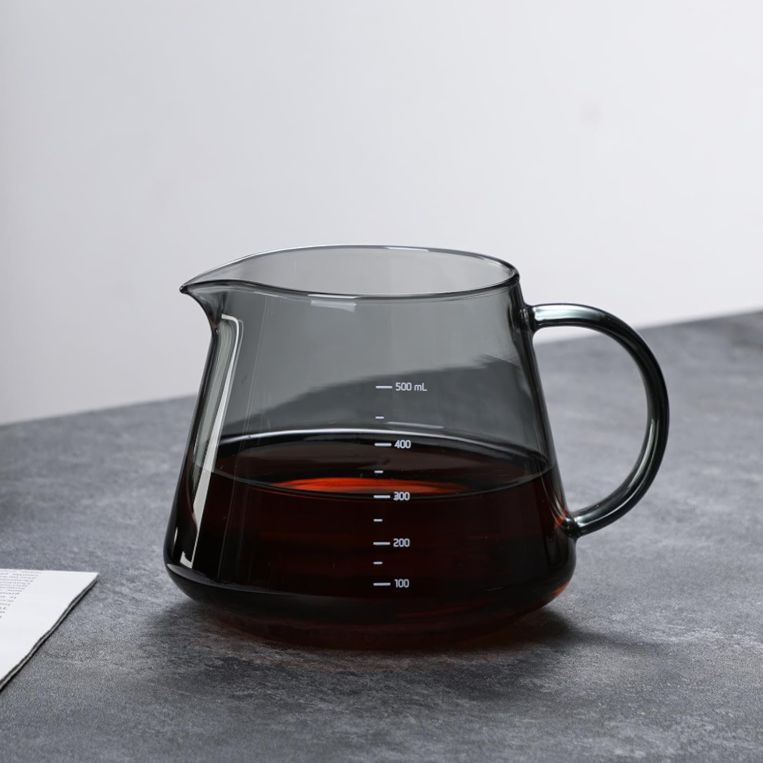 コーヒードリッパー ハンドドリップセット コーヒーサーバー 割れない 高ホウ素シリカガラス材料 耐熱ガラス 直火対応 耐寒性 透明 電子レンジ·食洗機対応 コーヒー用品 使いやすい 洗いやすい 多用途 家用 喫茶店 1~4杯用 500ml グレー