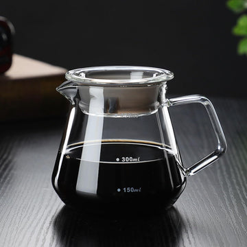 MIYUNO コーヒードリッパー,コーヒーサーバー コーヒードリッパー ハンドドリップセット コーヒーサーバー 割れない コーヒー サーバー 高ホウ素シリカガラス材料 耐熱ガラス 直火対応 耐寒性 透明 蓋付き 電子レンジ·食洗機対応 目盛り付き コーヒー用品 使いやすい 洗いやすい 多用途 家用 喫茶店 1~2杯用 450ml