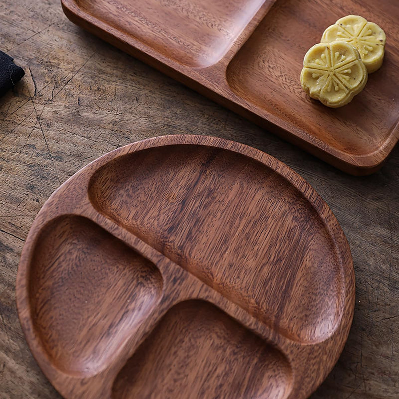 トレイ 仕切り 果物皿 茶盤 ウォールナット トレー 木製 おしゃれ フルーツプレート 茶席 天然素材 胡桃色 クルミ サービングトレイ ナチュラル 盆 多用途 茶席 キッチン雑貨 ギフトにも クルミ トレイ 中国茶器 急須置き 漆塗り 木目 TM02