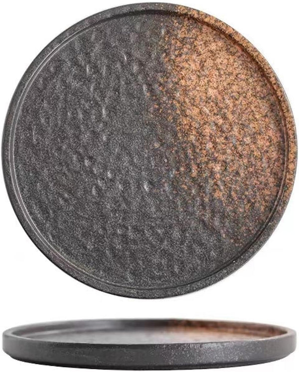 焼物皿 丸皿 ケーキ皿 パスタ皿 プレート 焼き物皿 デザートプレート 取り皿 刺身皿 和食器 和皿 魚 皿 お皿 食器セット 魚焼き器 dish 大皿 丸 陶器 陶盤 割れない 耐熱 電子レンジ 食洗機対応 和風 あじわい おしゃれ 業務用 レストラン 居酒屋 20.2cm 2枚セット TCPYX01