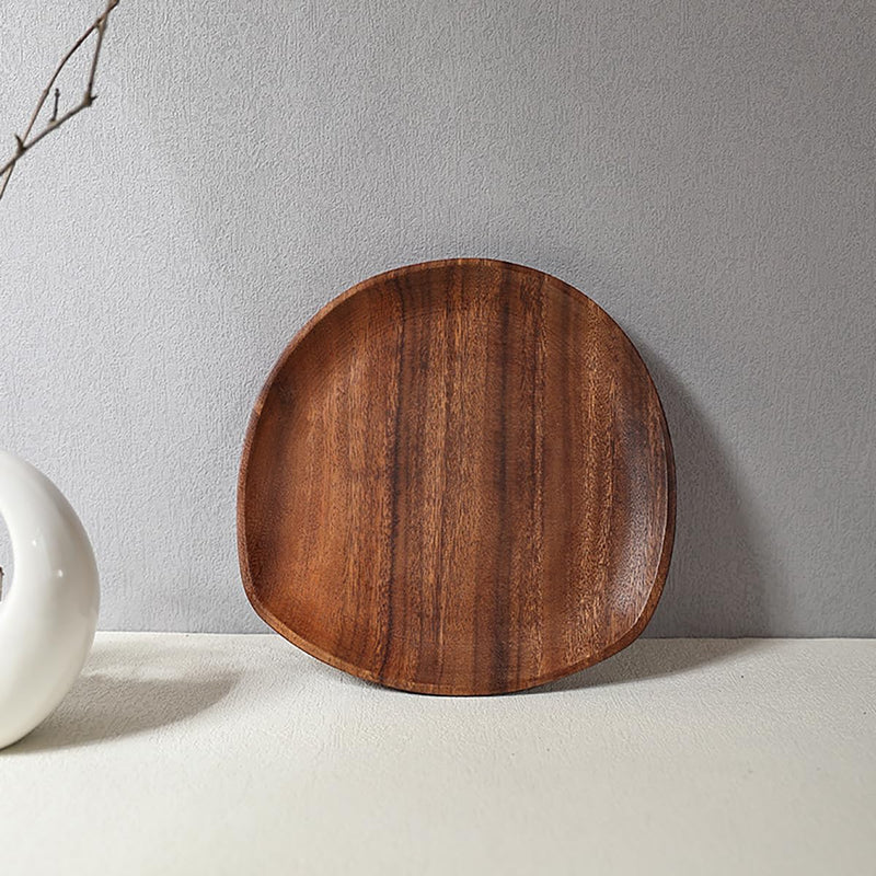 MIYUNO トレー 木製 茶席 お盆 おぼん 天然木 トレイ ガラス 小物入れ 茶道具 茶托 おしゃれ 盛器 ガラス皿 小物入れ 茶道具 お皿 小皿 豆皿 胡桃色 カフェトレー ティートレー 中国茶器 急須置き お洒落 おしゃれ BUGZE