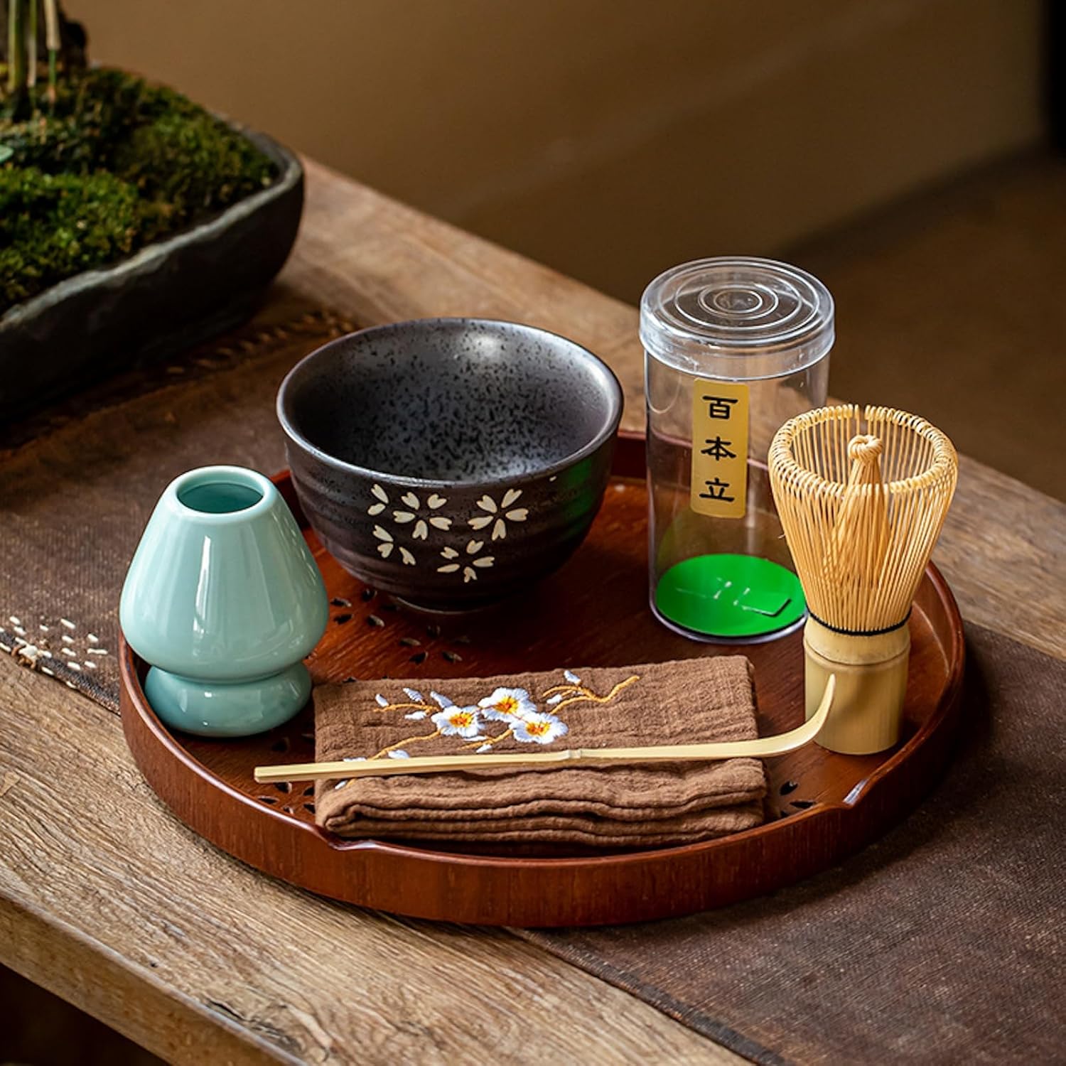 MIYUNO 抹茶セット 初心者 3点セット お点前セット 陶磁器茶碗 茶杓