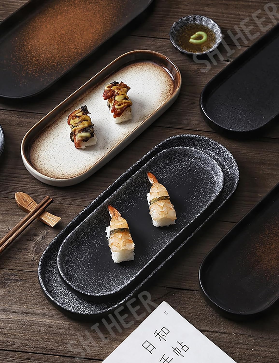 MIYUNO 楕円皿 長角皿 3枚セット 陶器 お皿セット すし 焼物皿 焼き物皿 魚 皿 取り皿 刺身皿 焼き魚皿 寿司皿 長皿 魚料理 和食 食器セット 魚焼き器 揚げ物 お茶 長方形 プレート 食器 レストラン 居酒屋 業務用 和風 磁器 おしゃれ 電子レンジ 食洗機対応 40-tuoyupan