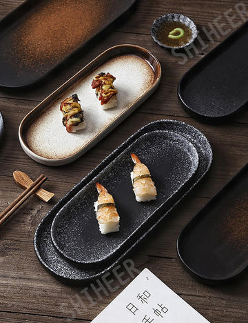 MIYUNO 楕円皿 長角皿 3枚セット 陶器 お皿セット すし 焼物皿 焼き物皿 魚 皿 取り皿 刺身皿 焼き魚皿 寿司皿 長皿 魚料理 和食 食器セット 魚焼き器 揚げ物 お茶 長方形 プレート 食器 レストラン 居酒屋 業務用 和風 磁器 おしゃれ 電子レンジ 食洗機対応 40-tuoyupan